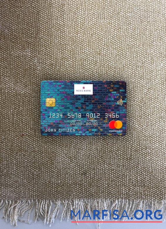 Printable Liechtenstein Neue Bank AG bank mastercard photolook front download for verification